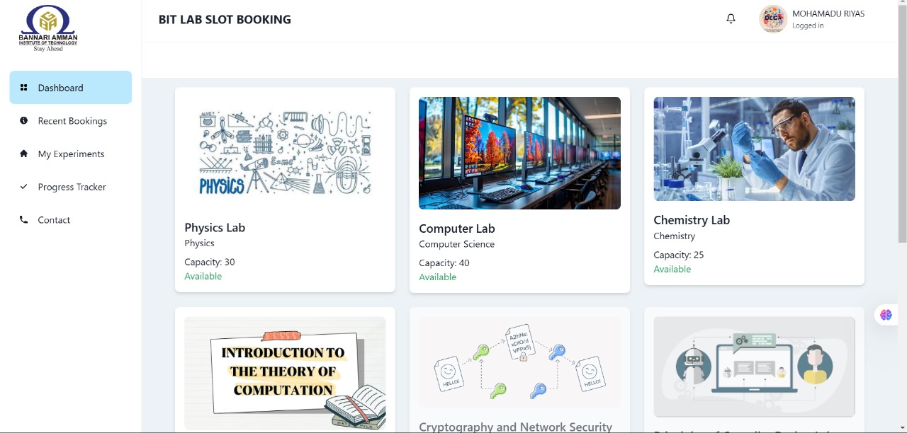 Academic Lab Slot Booking